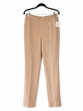 Anne Klein Taupe Straight-Leg Pull-On Pants